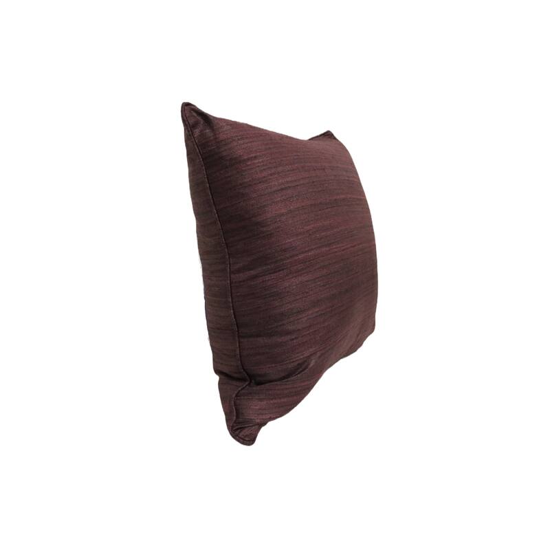 Home&Manor Raw Silk Throw Pillow 18" Dark Brown