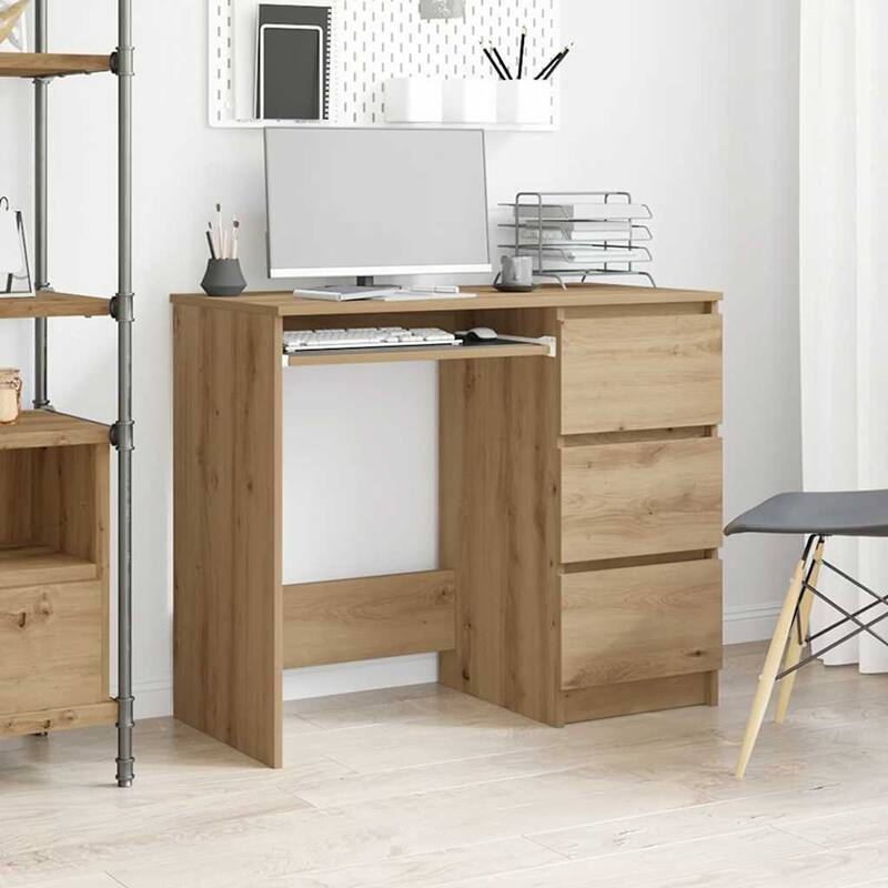 vidaXL Desk Artisan Oak Engineered Wood Compact Desk Rectangular