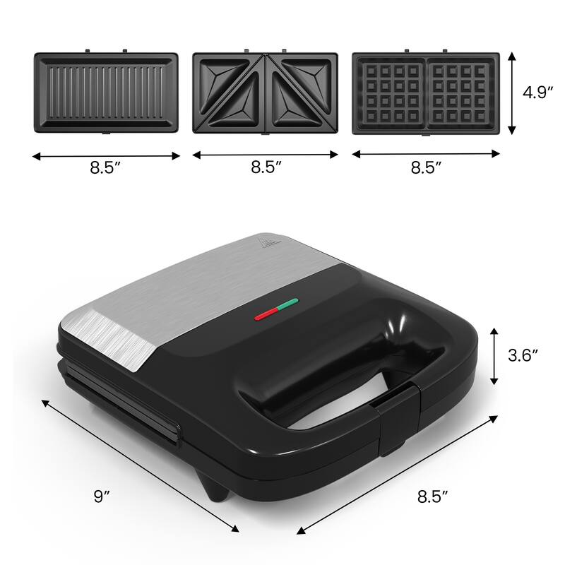 3 in 1 Electric Waffle, Grill & Sandwich Maker