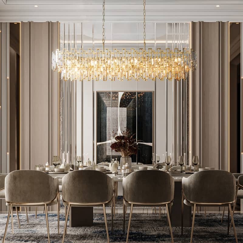 KAYLA 24in Chandelier 10-Light Crystal Chandelier
