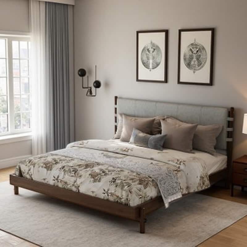 Option King Size Light Gray,Walnut