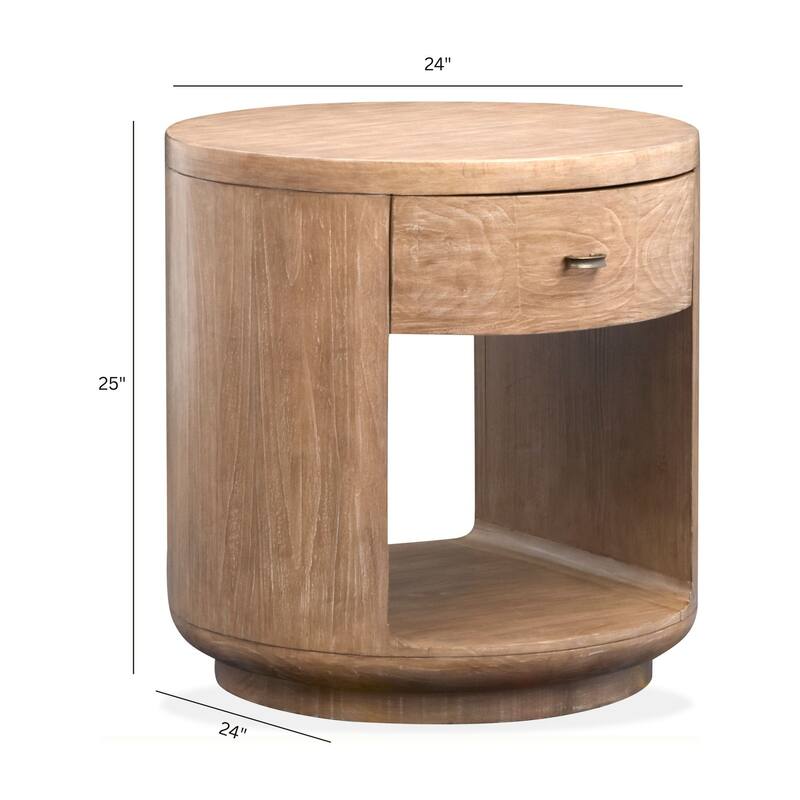 Magnussen Home Sanford Chateau Brown Round End Table - 24''W x 24''D x 25''H