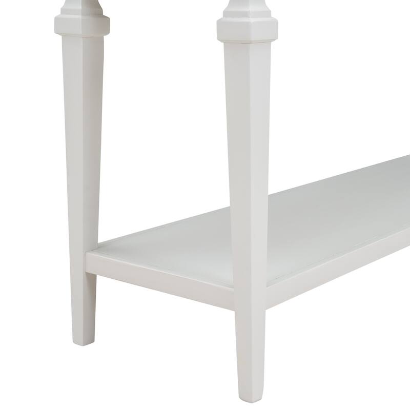 Retro Style Console Table with Three Drawers and Bottom Shelf
