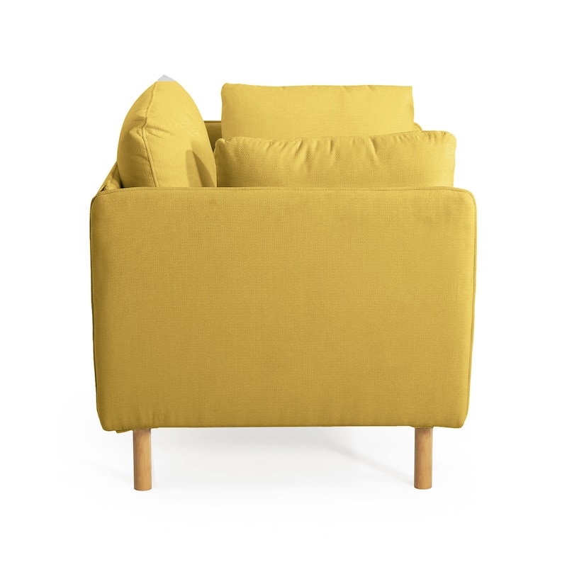 Modern Upholstered Accent Chair with Soft Cushions and Sleek Armrest Design