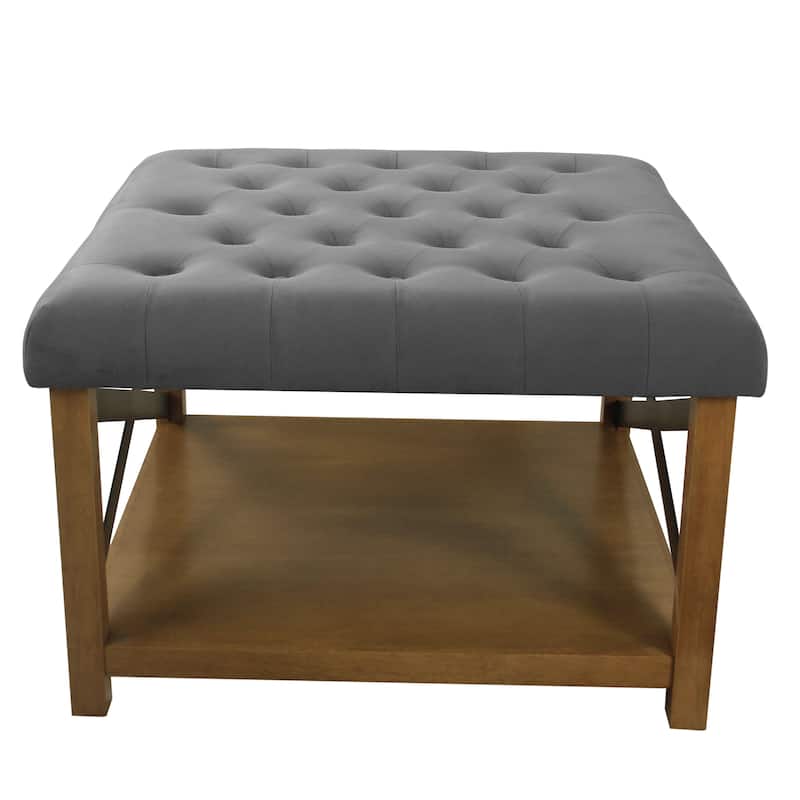 HomePop Tufted Top square cocktail Ottoman