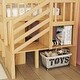 preview thumbnail 15 of 16, Low Loft Bed with Stairs, Storage Loft Bed Frame with Drawers and Shelves, LED and Bookshelf