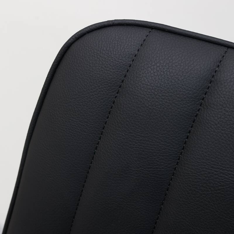 Black Leather Side Chair Kitchen Chair Office Chair Dressing Chair Set of 4 Dining Chair with Metal Legs