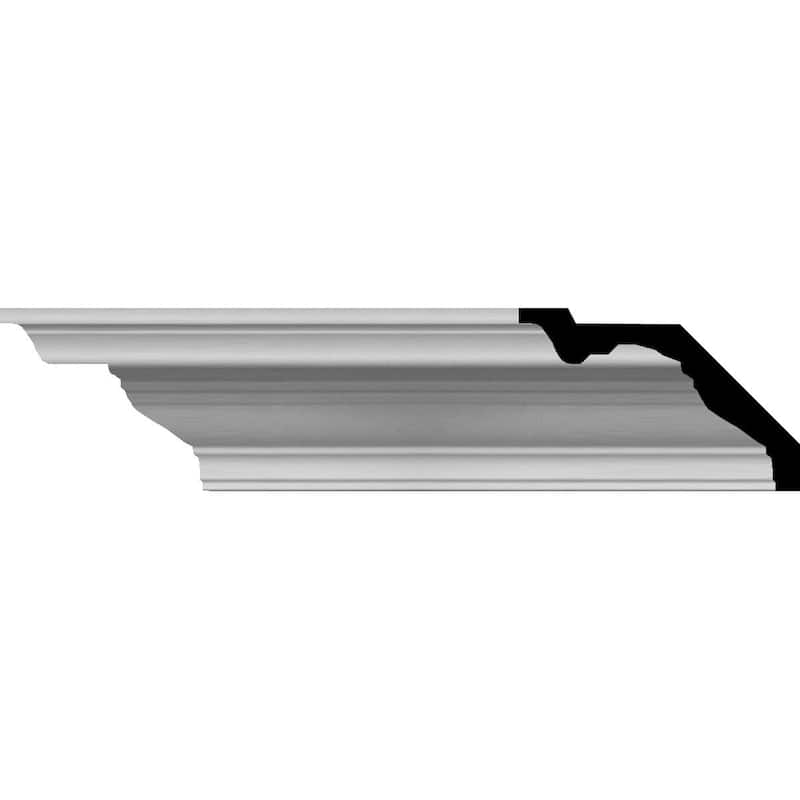 Antonio Traditional Crown Moulding - 4"H x 9"P x 10 1/4"F x 94 1/2"L - 4"H x 9"P x 10 1/4"F x 94 1/2"L