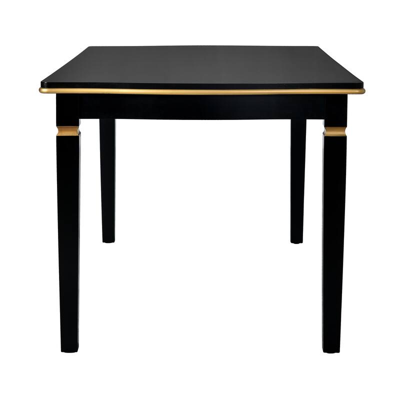 6-Piece Wood Dining Table Set, Kitchen Table Set with 4 High-Back Upholstered Chairs and Bench for Living Room