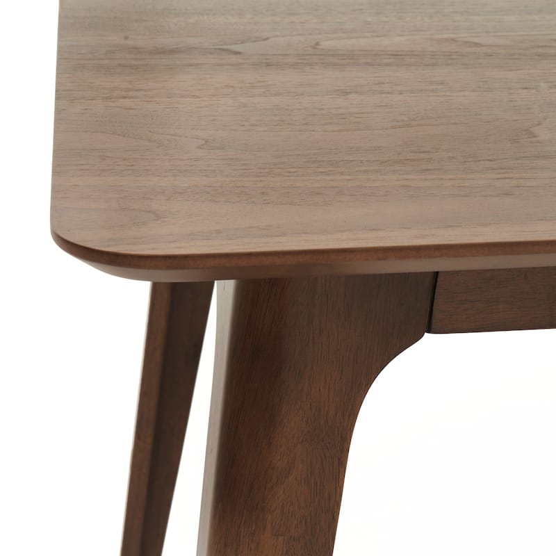 Mid-Century Modern Style Dining Table Solid Wood Legs, Walnut