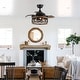 preview thumbnail 3 of 11, 36" Industrial Retractable 3-blade Ceiling Fan Chandelier with Wall Switch