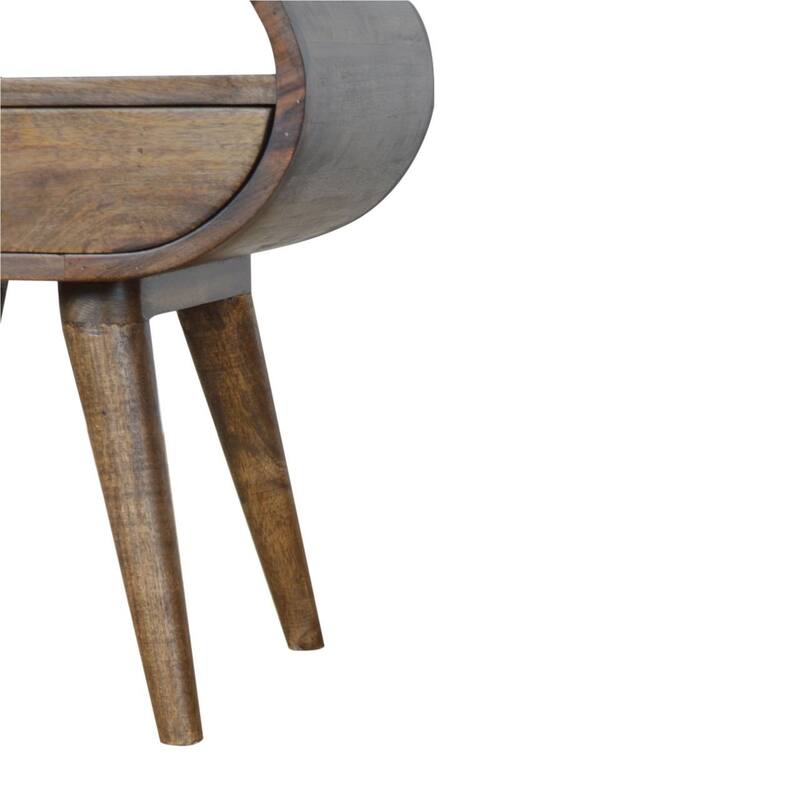 Artisan Furniture Solid Wood Grey Washed Circular nightstand