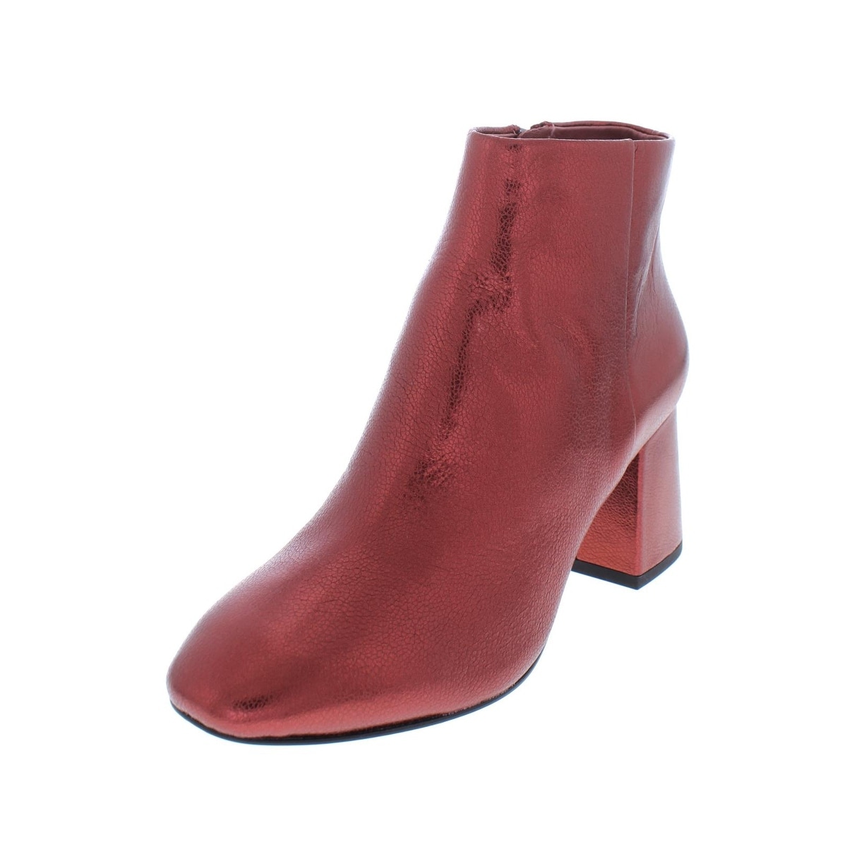 red metallic booties