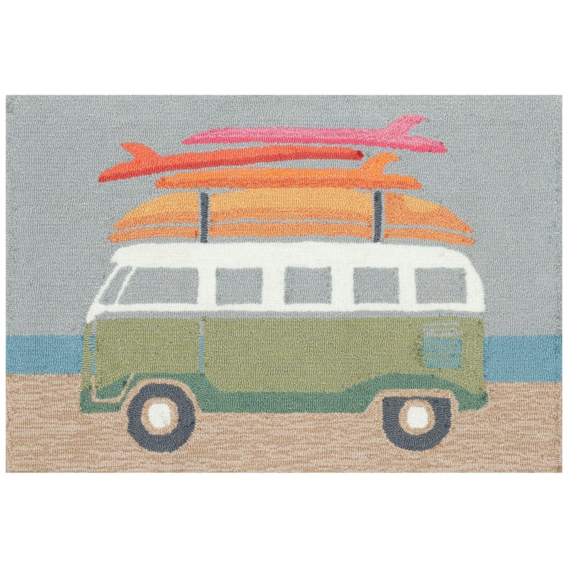 Liora Manne Frontporch Van Life Indoor/Outdoor Area Rug - 2' x 3' - Aqua