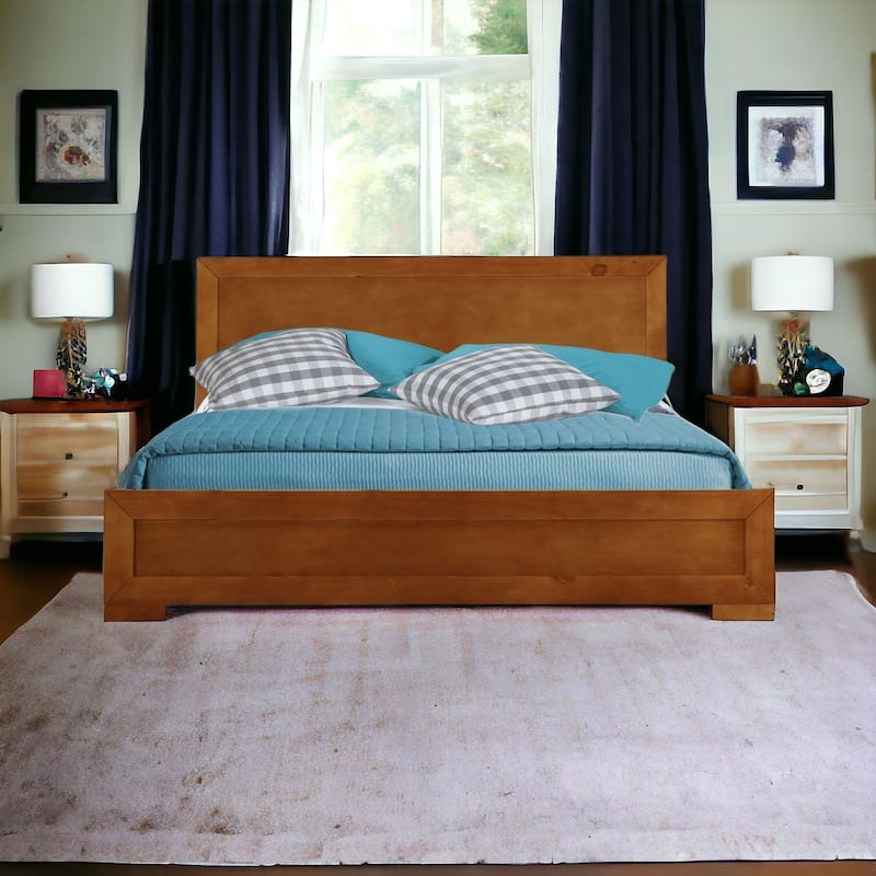Sturdy Wood Bed Frame with Headboard and Footboard
