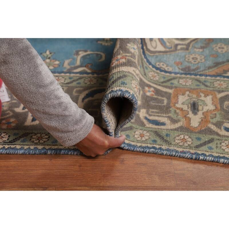 Blue Tabriz Persian Area Rug Handmade Oriental Vintage Wool Carpet - 8'2"x 11'4"