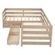 preview thumbnail 14 of 14, Twin Size L-shaped Platform Bed with Three Storage Drawers
