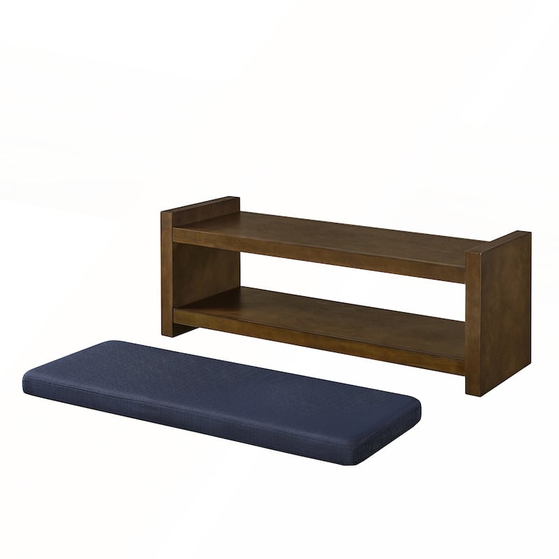 47in Accent Bench with Lower Shelf Shoe Rack