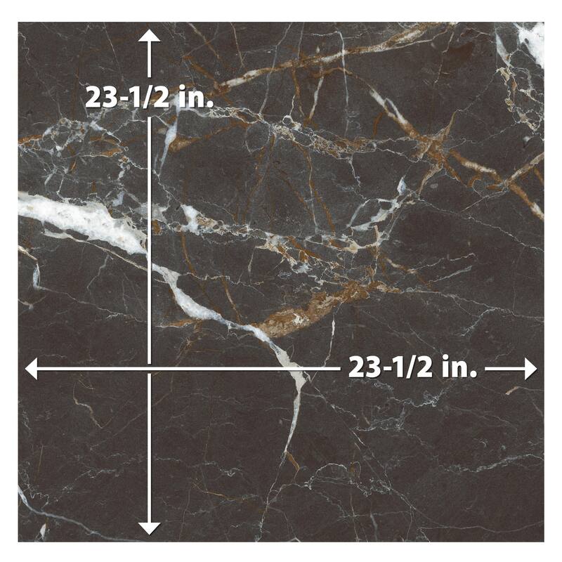 Merola Tile Reve Noir 23-1/2" x 23-1/2" Porcelain Floor and Wall Tile