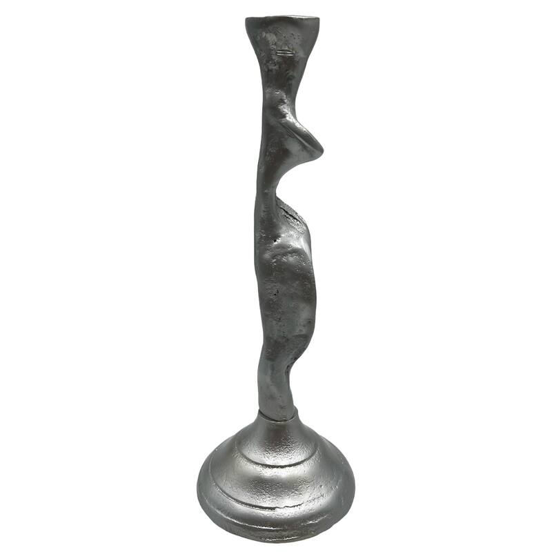 14 Inch Decorative Handmade Aluminum Artistic Candle holder Set of 2 - 4 x 4 x 13.5 in