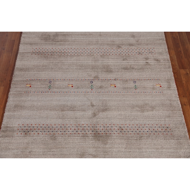 Gabbeh Indian Area Rug Handmade Multi-Color Wool Carpet - 5'0" x 7'9"