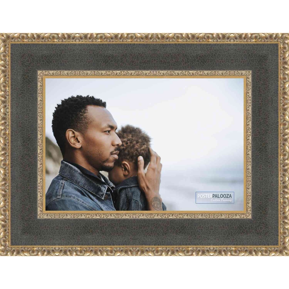 あかねこのは フォトフレーム70 27x36 Distressed/Aged Gold Complete Wood Picture Frame with UV