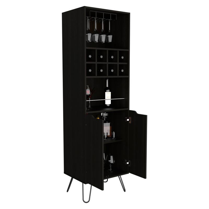 H Bar Cabinet Silhill, Living Room, Black - Black