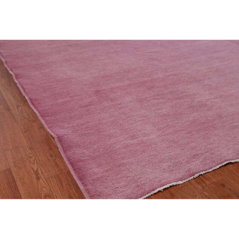 Hand Knotted Oriental 100% Wool Carpet Modern Solid Purples Gabbeh Area Rug - 13' 11'' X 10' 3''