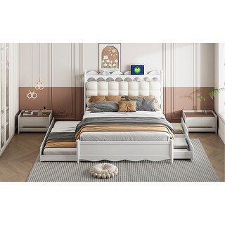 Chic Wooden Platform Bed with Dual Drawers and USB Ports for Optimal Functionality