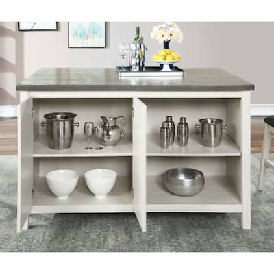 Furniture of America Hanto Farmhouse White 60-inch Counter Height Table