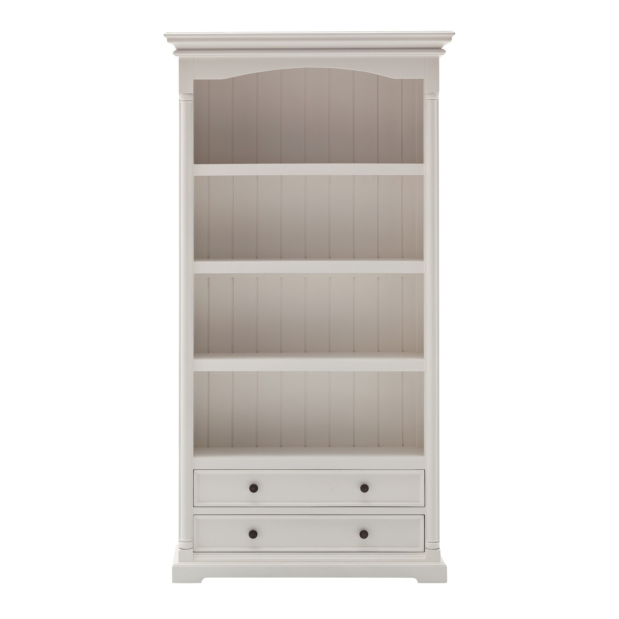Classic White Bookcase with Drawers 39.37