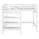 preview thumbnail 33 of 32, Transitional Style Multifunctional Wood Loft Bed Frame with Storage Wardrobe and Staircase,Full