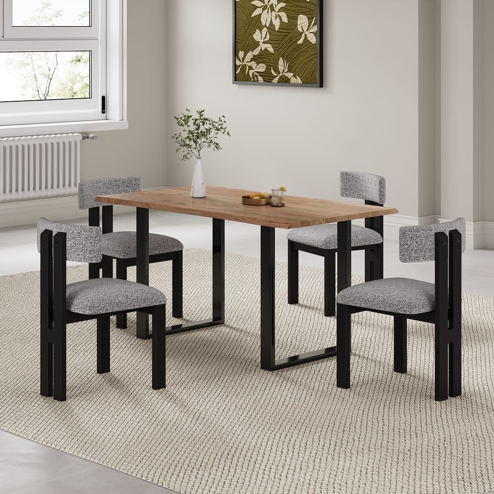 Christopher Knight Home Astura Upholstered Iron Frame Dining Chairs Set of 4