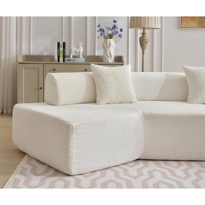 140" L-Shape Cloud Sectional Couch w/ Chaise, Modern Modular Sofa with Deep Seat, Upholstered Couches No Assembly Required