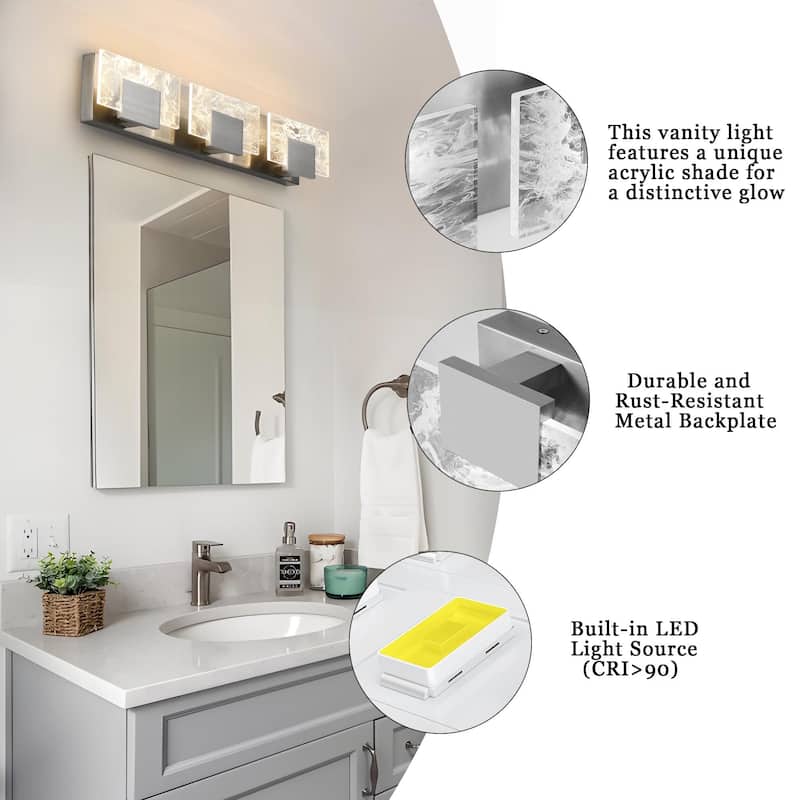 Modern Bathroom Vanity Light LED Dimmable Wall Sconce with UL Certified - 16 inches and above
