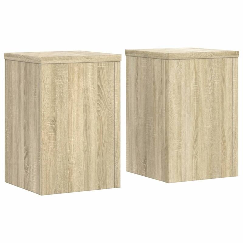 vidaXL Plant Stand Set of 2 Sonoma oak Engineered wood Small - 7.9 x 7.9 x 11.8 in