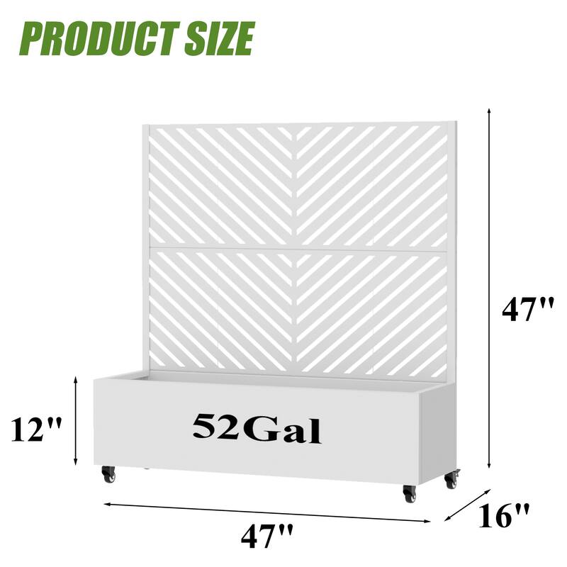 Raised Garden Bed Planter with Trellis Movable Planter Box with Lockable Wheels