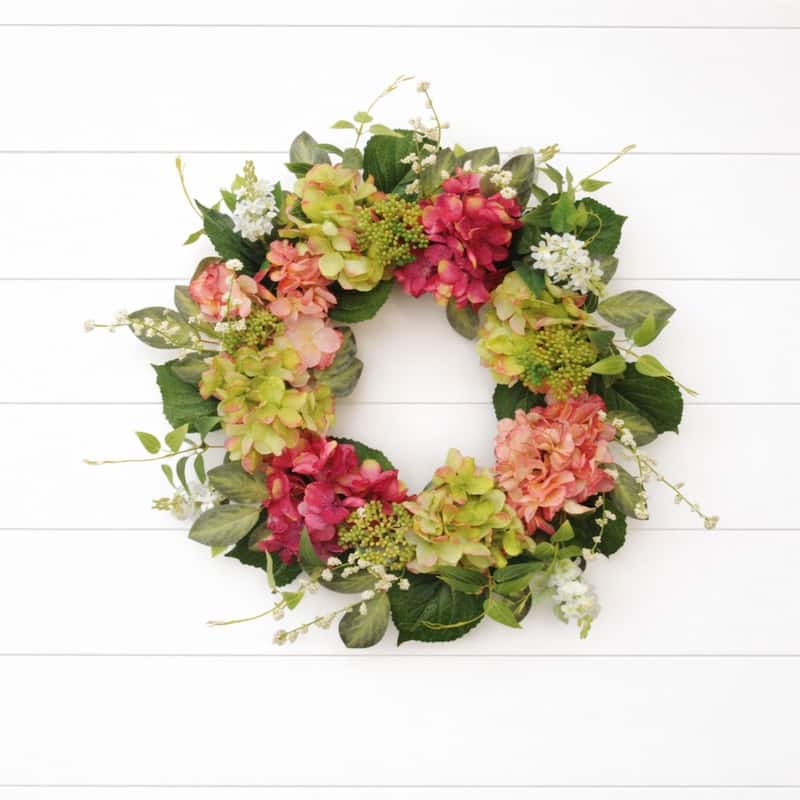 Hydrangea Floral Wreath 22 Inch