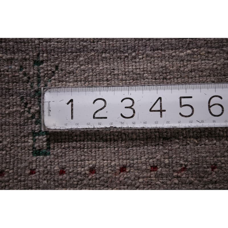 Gray & Brown Striped Gabbeh Indian Area Rug Handmade Wool Carpet - 5'1"x 7'10"