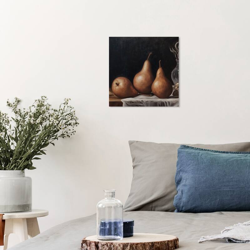 Wynwood Studio Canvas Food and Cuisine Classical Art of Pears Brown and Traditional Wall Art Canvas Print - 12 x 12