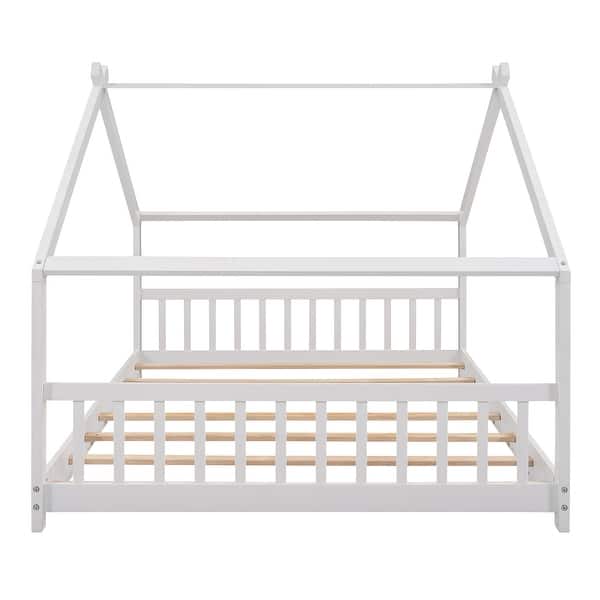 slide 2 of 9, Full Size House Bed Wood Bed White