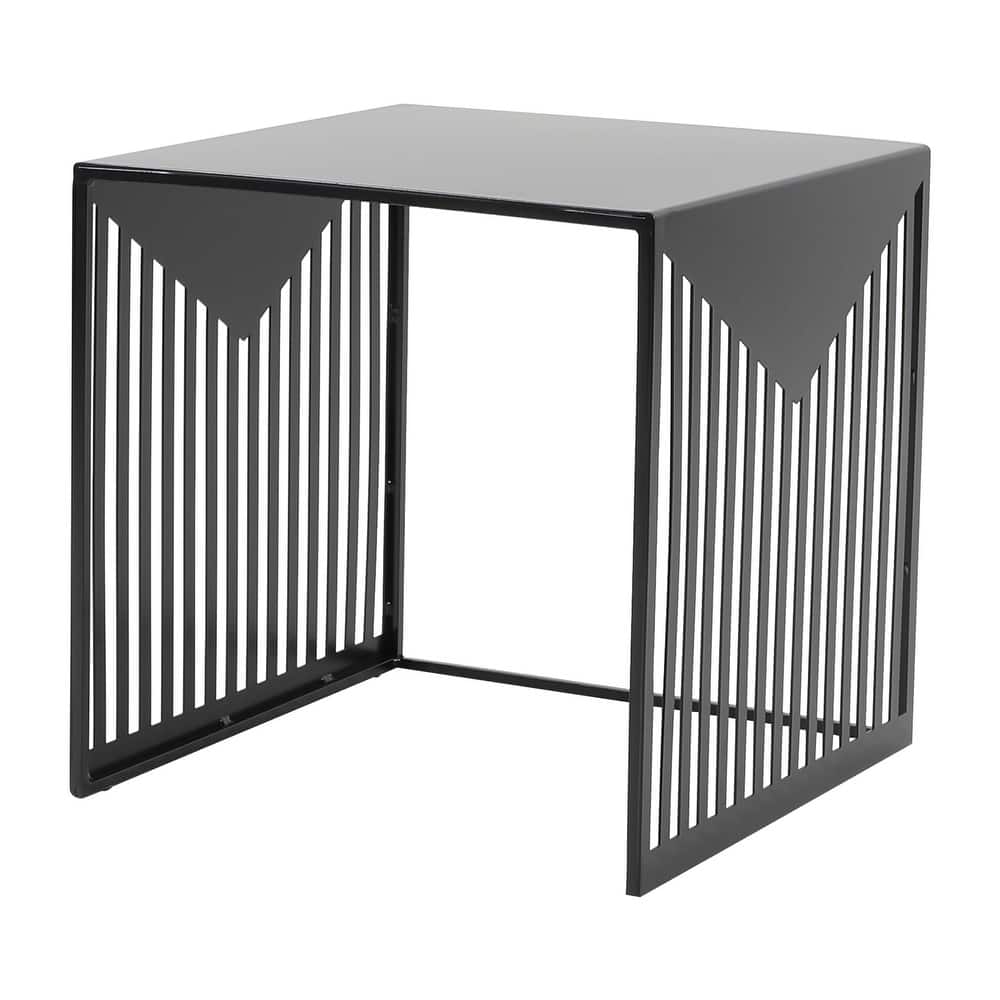 LeisureMod Cisco Modern Square Powder-Coated Steel Finish Side Table - 15.8