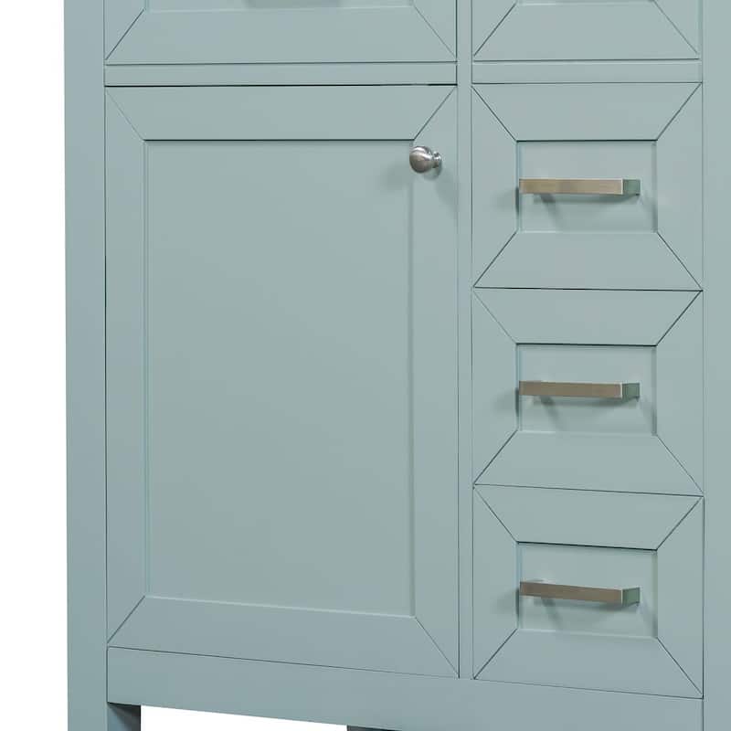 30" Solid Bathroom Vanity with Sink Set, Bathroom Cabinet with Drawers