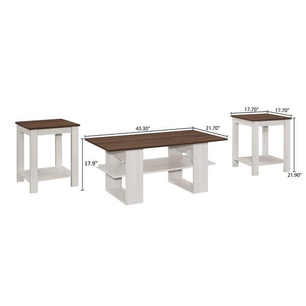 Beverly 3 pieces Coffee Table Set - Bed Bath & Beyond - 38232734
