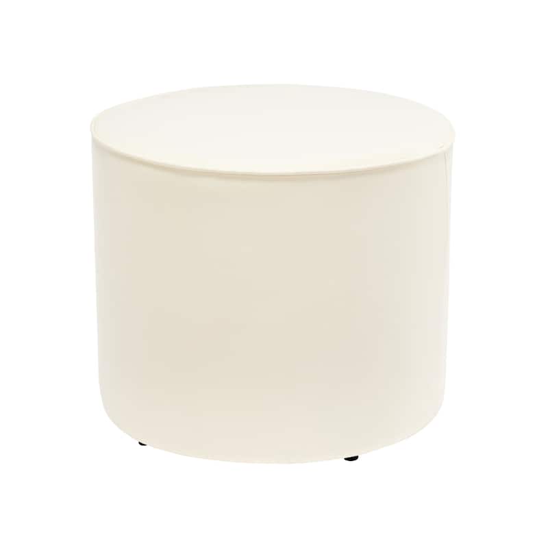 Porthos Home Bert Faux Leather Round Ottoman Coffee Table