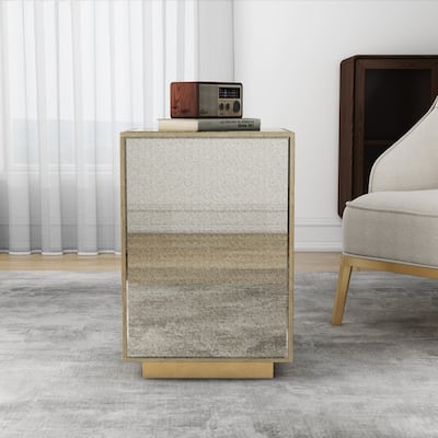 Vintage Mirrored End Table Side Table
