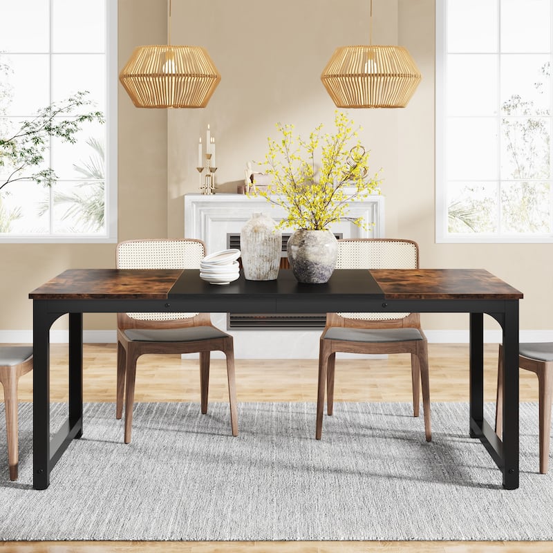 71" Modern Dining Table for 6-8, Kitchen Table for Dining Room - 70.87" L x 31.50" W x 29.53" H