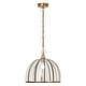 preview thumbnail 1 of 10, River of Goods Hayden Brass and Seeded Glass and Metal Pendant Light with Adjustable Hanging Cord 14.5" x 14.5" x 13.5/68.5" - Brass/Clear