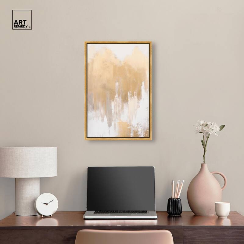Soft Grey Glam Gold II Canvas by Art Remedy