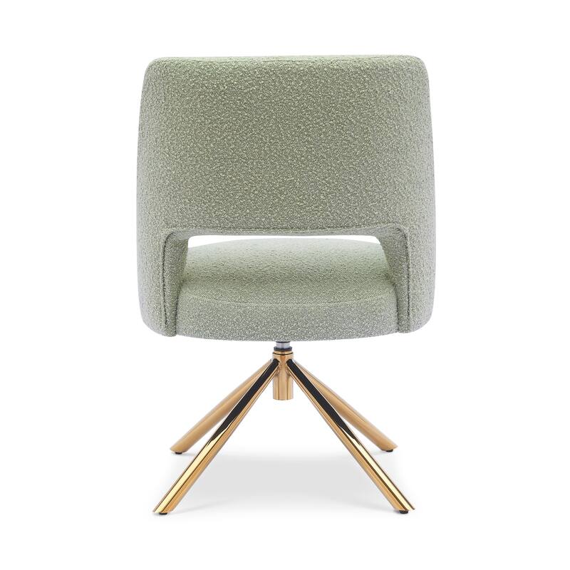 Boucle Polyester Upholstered Swivel Accent Chair - Stain Resistant